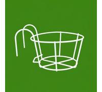 Stgfyxgs Soporte Colgante para Macetas Estante Colgante Jardinera Cesta Redonda Portamacetas en Hierro con Montaje sin Herramientas Adecuado para Barandillas, Blanco, Extra Grande 30