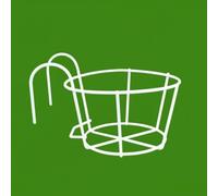 Stgfyxgs Soporte Colgante para Macetas Estante Colgante Jardinera Cesta Redonda Portamacetas en Hierro con Montaje sin Herramientas Adecuado para Barandillas, Blanco, Extra Pequeño 12