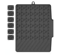 Stgfyxgs Tapete Escurridor de Cocina Alfombrilla de Drenaje Esterilla de Secado Bandeja para Platos Rack de Encimera Silicona Alimentaria con Superficie, Negro