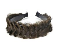 STHEJFB Diadema ancha trenzada con aro de moda, accesorios para el cabello, banda elástica antideslizante para mujeres y niñas (marrón chocolate)