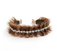 STHEJFB Diadema trenzada ancha de cola de pez, estilo deco de cristal, pelucas sintéticas para niñas y mujeres, accesorios de belleza, ideales para fiestas, cenas, bailes y mucho más.