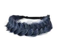 STHEJFB Diadema trenzada de 2 hebras clásica, gruesa, trenzada, elástica, de calidad, sintética, trenzada, para mujeres y niñas, pelo bohemio, 65 g (color arándano)