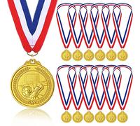 STHGDONA 12 peças medallas Futbol medallas niños Futbol para aniversário infantis de Metal com fita e Emblema para crianças como Presente, com fita Azul e Branco Vermelho