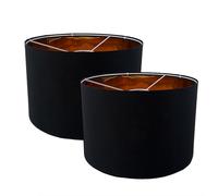 STHomedeco pantalla para lámpara de tambor mediano - 30X20cm, pantalla de tela para techo, mesa, suspensión, lámpara de pie (2 Negro)