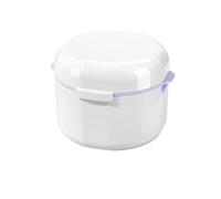 STHOYN Caja Ferula Dental Minimalista De Doble Capa Saca El Caja De Retención Falsos Del Recipiente De Funda Aparato Dental Portátil Multifuncional(Blanco)