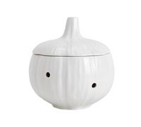 STHOYN Guarda Ajos De Cocina Creativa Tarro De Cebolla Sazonado Multifuncional Recipiente para Ajos En Forma De Ajo Simple(Blanco)
