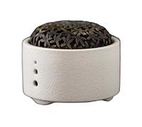 STHOYN Guarda Ajos Transpirable Creativo, Tarro De Cebolla Cerámico Multifuncional Recipiente para Ajos Recipiente De Condimento De Mesa Redonda(Blanco,A)