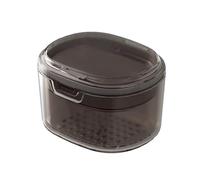 STHOYN Muebles Del Caja Ferula Dental Dividida Transparente Los Soportes Diarios Caja De Retención Falsos Contenedor Portátil De Funda Aparato Dental Plástica(Negro)