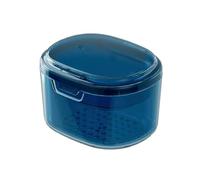 STHOYN Muebles Del Caja Ferula Dental Dividida Transparente Los Soportes Diarios Caja De Retención Falsos Contenedor Portátil De Funda Aparato Dental Plástica(Azul)