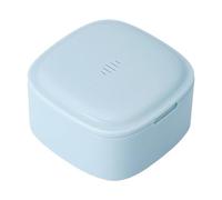 STHOYN Portátil Caja Ferula Dental Transpirable Personas Mayores Se Puede De Retención Diarios Falsos Y Funda Aparato Al Salir(Azul)