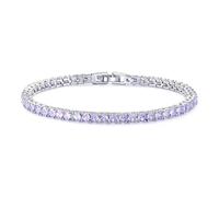 STHSPHOO Pulsera clásica de tenis con piedra natal para mujer, pulsera de tenis de circonita cúbica de 3 mm, joyería de cumpleaños, aniversario, boda, día de San Valentín, regalo para su esposa, novia