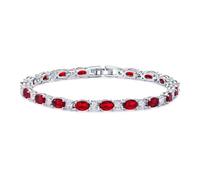 STHSPHOO Pulsera clásica ovalada de tenis para mujer, 4 x 6 mm, circonita cúbica, joyería de cumpleaños, aniversario, boda, día de San Valentín, regalo para ella, esposa, novia, mamá, tamaño 7