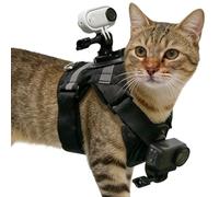 Stibtmr Arnés Pequeño para Gato | Anti-Escape con Montura para Cámara,Arnés Mediano para Gato para Cámara de Acción,para Paseos al Aire Libre, Camping, Aventuras, Entrenamiento y Fotografía