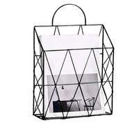 Stibtmr Bandeja de archivos montada en la pared, estante de almacenamiento para carpetas de papel, soporte vertical para documentos para el hogar, oficina, dormitorio, puerta, baño