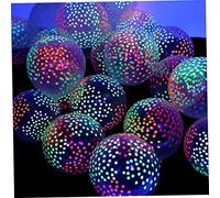 Stibzeup 50pcs Glow in The Dark Flobos Blacklight Reactive Reactive Fluorescent Mini Polka Dots Globos para cumpleaños Decoración de la Fiesta del Arco de Boda en la Oscuridad, neón, neón