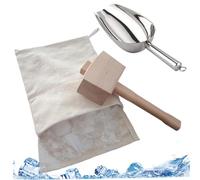 Stibzeup Mallet de Hielo y Bolsa con Hielo Scoop 3pcs/Set Manual de Grado de Comida trituradora Reutilizable CLITER Profesional para CASA DE CASA DE Mallet Bartending, BOLS Y, Manual IC