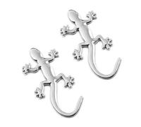 Stibzeup Pegatina de automóvil 3D Gecko Lizard Insignia Auto Metal Cocates de Metal Accesorios Decorativos Silver 2 PCS Estilo