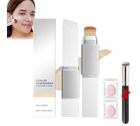 Stick De Base Coreano Que Cambia De Color Con Cabezal Brocha,Maquillaje De Base De Cobertura Completa A Media,Resistente Al Agua Y De Larga DuracióN,Para Todos Los Tipos De Piel (Blanco Marfil, n-202)