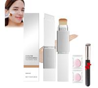Stick De Base Coreano Que Cambia De Color Con Cabezal Brocha,Maquillaje De Base De Cobertura Completa A Media,Resistente Al Agua Y De Larga DuracióN,Para Todos Los Tipos De Piel (Natural, m-101)