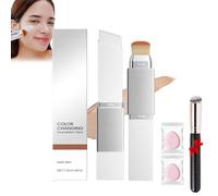Stick De Base Coreano Que Cambia De Color Con Cabezal Brocha,Maquillaje De Base De Cobertura Completa A Media,Resistente Al Agua Y De Larga DuracióN,Para Todos Los Tipos De Piel (Piel Oscura, b-303)