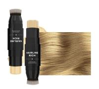 Stick de retoque de raíces de doble cabezal, stick de polvo para el nacimiento del cabello con cabezal de cepillo, stick de retoque de raíces resistente al agua y al sudor,05# Dorado