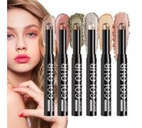 Stick de sombra de ojos crema | Lápiz ojö de esquina | 6 palitos de sombra de ojos | Estera de múltiples usos largas y brillantes, base para párpados para un magüe festivo