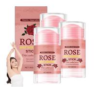 Stick desodorante natural para el cuidado corporal - Aroma de rosas, enriquecido con glicerina vegetal y vitamina E, control de olores portátil para axilas, manos, pies y más (3pcs)