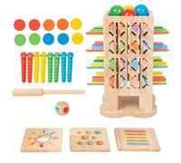 Stick Dice Game,5-in-1 Wooden Sticks Throwing Dice Ball Drop Toy For Kid | Hand-Eye Training Game For Classroom Preschool Kindergarten Hand-Eye Coordination Strategic Thinking Fine Motor Skills
