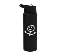Stick Man dedo medio trasero divertido Stickman broma Stainless Steel Insulated Water Bottle