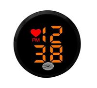 Stick on Clock for Car Dashboard, Automotive Adhesive Digital Clocks, 1.81x1.81x0.43 Inches Small LED Time Display Watch, Bike Air Vent Truck Tool, Motorcycle Design Accessory, Home Office Travel
