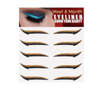 Stick On Glitter Eyeliner Strips - Instant Self-Adhesive Eyeliner Stencil Stencil 5 Pairs | Sticker Eyeliner Tool, Makeup Eyeliner Stickers, Winged Eyeliner Stencil for Party Eye Makeup Tool