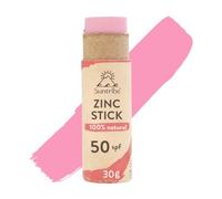 Stick Solar Natural Mineral Zinc FPS 50 Suntribe - Filtro UV Mineral (Òxido de Zinc sin Nanopartículas) - Muy Resistente al Agua - Biodegradable - Orgánico - Residuo Cero - Rojo Retro (30 g)