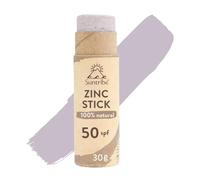 Stick Solar Zinc Mineral Ecológico FPS 50 Suntribe / 30 g - 100% Natural, Muy Resistente al Agua - Filtro UV Mineral, Seguro para los Arrecifes, Cero Residuo - Tinte Cacao