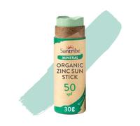 Stick Solar Zinc Mineral Ecológico FPS 50 Suntribe / 30 g - 100% Natural, Muy Resistente al Agua - Filtro UV Mineral, Seguro para los Arrecifes, Cero Residuo - Verde Menta