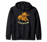 Stick with Me, Divertido diseño para Amantes de los Perros Golden Retriever Sudadera con Capucha