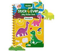 Stick4Ever Jelly Sticker Book® - Libro de calcomanías para niños, impermeable, fácil de limpiar, reutilizable, actividades de viaje por carretera para niños, relleno de calcetines para niños pequeños