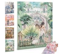 Sticker Book, 3D Cozy Scrapbooking Sticker Book, 20 Sticker Papers, Peelable Page By Page, Easy To Take Off, For Adults And Kids, Anti-Stress And Creative Leisure (A)