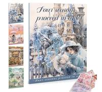 Sticker Book, 3D Cozy Scrapbooking Sticker Book, 20 Sticker Papers, Peelable Page By Page, Easy To Take Off, For Adults And Kids, Anti-Stress And Creative Leisure (B)