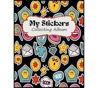 Sticker Book Collecting Album: Blank Sticker Book for Collecting Stickers, Hand drawn trendy cartoon, Big Sticker Collection ,120 pages 8" x 10" , Collecting Album