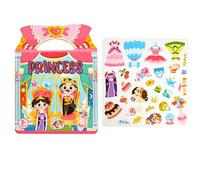 Sticker Book - Reusable Waterproof Educational Toys | Cartoon Princess Learning Toys, Shopping Theme Quiet Sticker Books For Children Boys Girls Classroom Preschool Travel Car Travel