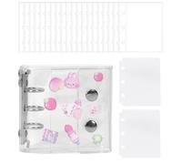 Sticker Collecting Clear Binder, 20x15x3cm PVC PET PP Clear Notebook with Waterproof Sealing Pockets, Portable Folder for Scrapbook, Journal, Crafting