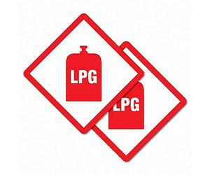 Sticker Collective 2X GLP Gas LP Advertencia Peligro Etiqueta