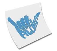 STICKER PEGATINA ALOHA MANO SURF SURFER URBAN HAWAII VINILO DECAL VINYL CORTE (Azul Hielo)