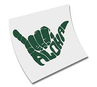 STICKER PEGATINA ALOHA MANO SURF SURFER URBAN HAWAII VINILO DECAL VINYL CORTE (Verde Selva)