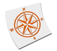 STICKER PEGATINA ROSA DE LOS VIENTOS BRUJULA COMPASS VINILO DECAL VINYL CORTE (Naranja)