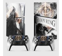 Sticker PS 5 Slim Circle d'Elden, Sticker PS 5 Decoración, Consola y Mantel, Edición Slim Disque, Skin MALENIA (2 mandos)