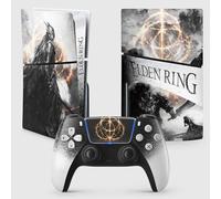 Sticker PS5 Slim Circle d'Elden, Sticker Playstation 5 Decoración, Consola y Mantel, Edición Slim Disque, Skin MALENIA (1 mandos) Video-Game-Skins