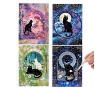 Sticker Puzzles, Cat Set, Craft Toy, Puzzle Pack, Black Collection Portable