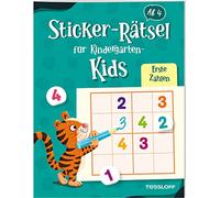 Sticker-Rätsel für Kindergarten-Kids. Erste Zahlen: Rätseln und Stickern für Kinder ab 4 Jahren
