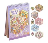 Sticker Scene - 7,48 pulgadas en miniatura Landscape Stickers Book | Capture The Joy Series Visual Stickers | 3d House Sticker Pack For Girls Gift Children Friend. Paper Pet, 290 g.